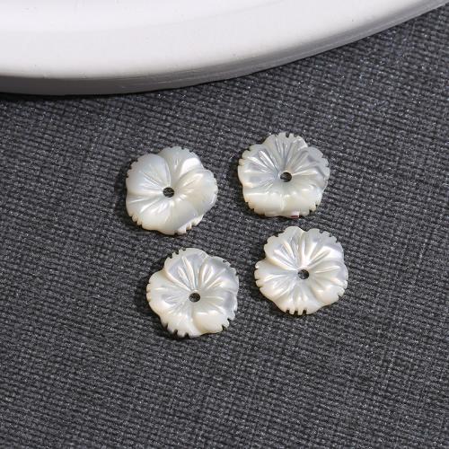 Haar stok bevindingen, White Lip Shell, Bloem, DIY, wit, 12x12mm, Verkocht door PC