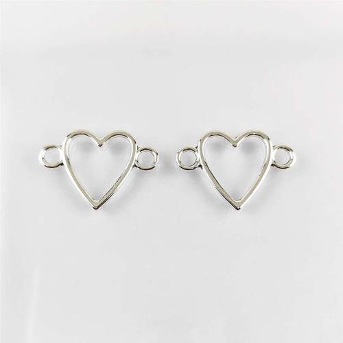 Heart Zinc Alloy Connector antique silver color plated DIY & 1/1 loop nickel lead & cadmium free Sold By PC