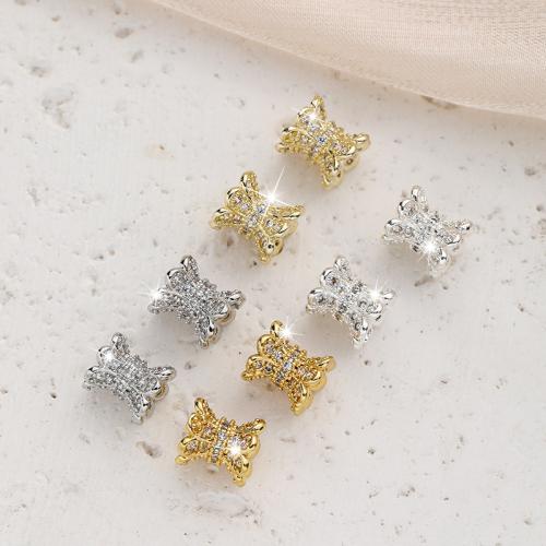 Cubic Zirconia grânulos de latão Micro Pave, cobre, banhado, DIY & micro pavimento em zircônia cúbica, Mais cores pare escolha, níquel, chumbo e cádmio livre, vendido por PC