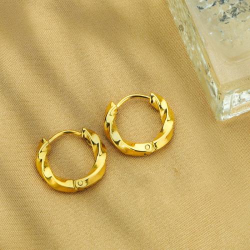 Titanium Staal Earring, gold plated, voor vrouw, nikkel, lood en cadmium vrij, 14x10mm, Verkocht door pair