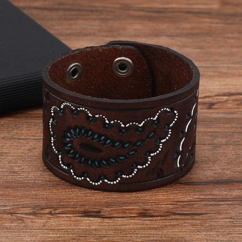 PU Leather Cord Bracelets Zinc Alloy with PU Leather silver color plated for man mixed colors nickel lead & cadmium free Sold By PC