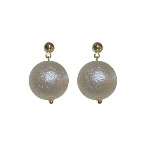 Zinklegering oorknoppen, Zinc Alloy, met Plastic Pearl, mode sieraden & voor vrouw, wit, 25mm, Verkocht door pair