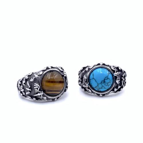 Stainless Steel Finger Ring 304 Stainless Steel with Gemstone & Unisex Sold By PC