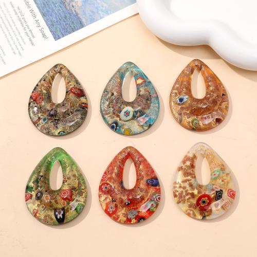 Fashion Lampwork Hangers, Traan, DIY, meer kleuren voor de keuze, 40x52mm, 12pC's/Bag, Verkocht door Bag