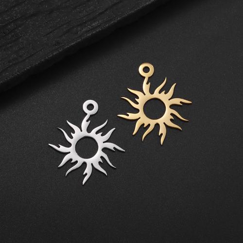 Stainless Steel Pendants 304 Stainless Steel Flower Vacuum Ion Plating DIY Sold By PC