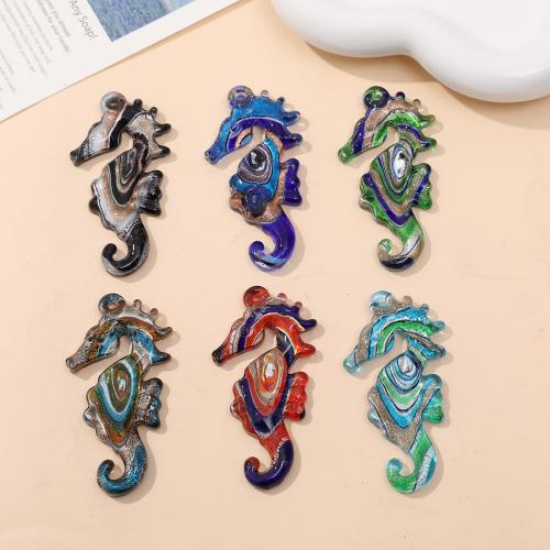 Mode Lampwork Pendants, Seahorse, DIY, fler färger för val, 67x34mm, 12PC/Bag, Säljs av Bag