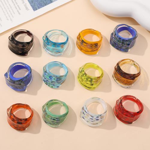 Fingerring Schmuck, Lampwork, Modeschmuck & unisex, keine, 23x14mm, Innendurchmesser:ca. 18mm, 12PCs/Tasche, verkauft von Tasche