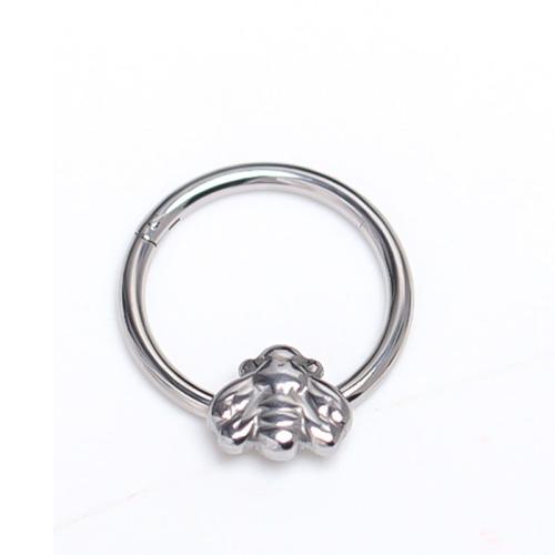 Huggie Orecchino ad anello, 304 acciaio inox, Ape, gioielli di moda & unisex, colore originale, 13.50x14mm, Venduto da PC