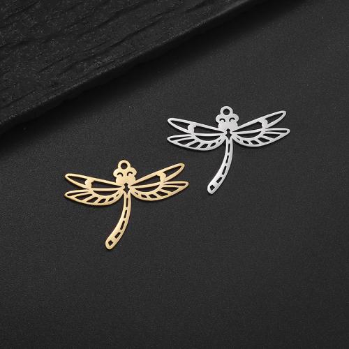 Stainless Steel Animal Pendants 304 Stainless Steel Dragonfly Vacuum Ion Plating DIY Sold By PC