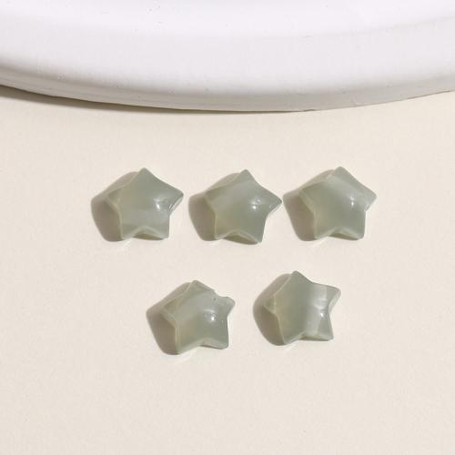 Resin Jewelry Beads Star DIY light green Sold By Bag