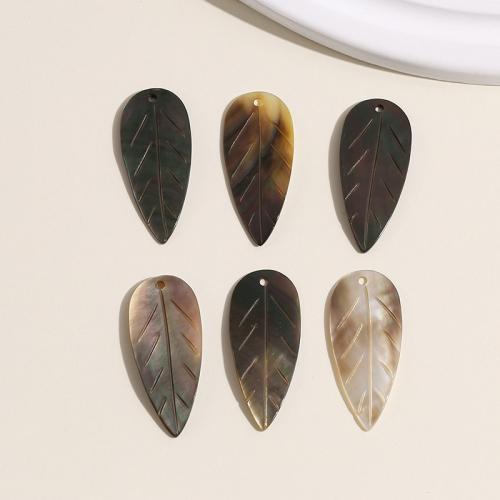 Sort + læbe + skal Pendel, Leaf, du kan DIY, flere farver til valg, 16x15mm, Solgt af PC