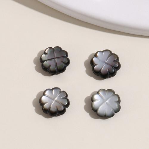 Black Shell Beads Black Lip Shell Four Leaf Clover polished DIY black Sold By PC