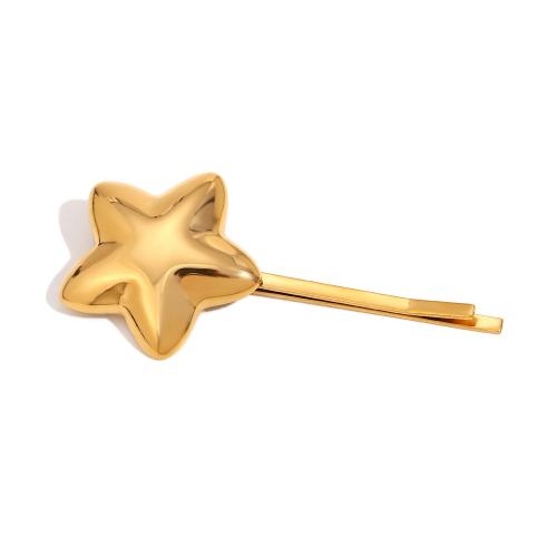 Hair Slide 304 Stainless Steel gold color plated fashion jewelry golden Sold By PC