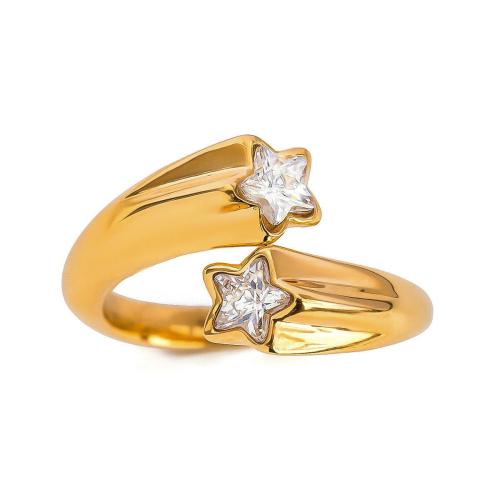 Vinger Ring in edelstaal, 304 roestvrij staal, mode sieraden & voor vrouw, goud, Verkocht door PC