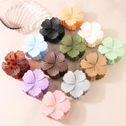 Hair Claw Clips Plastic Flower stoving varnish for woman Sold By PC