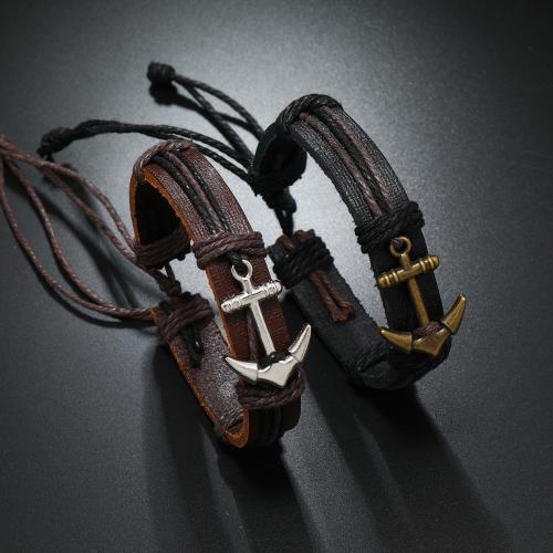 PU Leather Cord Bracelets handmade fashion jewelry & for man Sold By PC