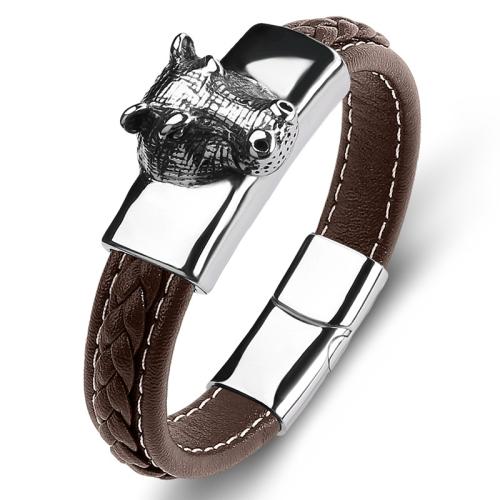 PU Schnur Armbänder, 304 Edelstahl, mit PU Leder, handgemacht, unisex & verschiedene Größen vorhanden & verschiedene Stile für Wahl, keine, verkauft von PC