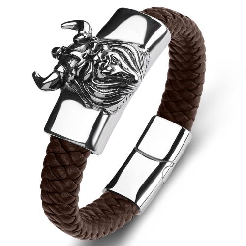 PU cavo bracciali, 304 acciaio inox, with PU, fatto a mano, unisex & formato differente per scelta & stili diversi per la scelta, nessuno, Venduto da PC