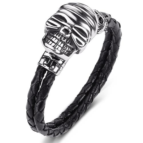 PU cavo bracciali, 304 acciaio inox, with PU, fatto a mano, unisex & formato differente per scelta, nessuno, Venduto da PC