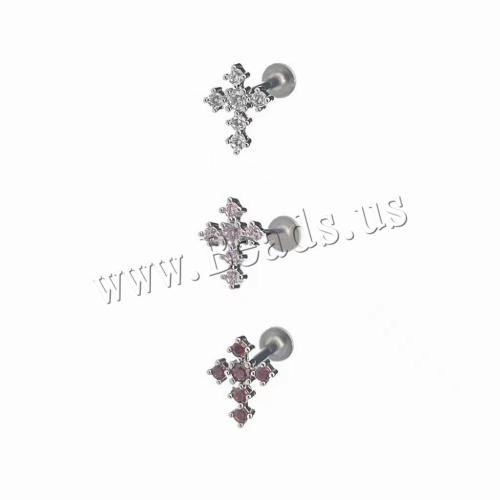 Fashion Personlighed Body Piercing Smykker Og Tilbehør, Messing, poleret, Unisex & forskellig størrelse for valg & Micro Pave cubic zirconia, oprindelige farve, Solgt af PC