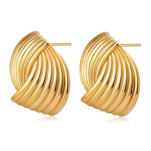 Brass Stud Earring plated for woman golden Sold By PC