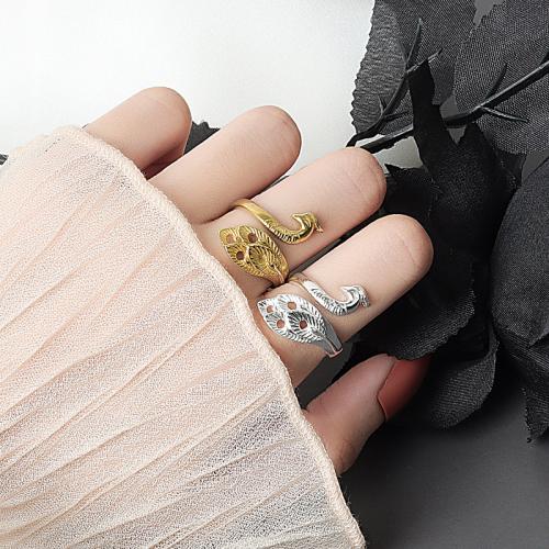 Messing fingerring, forgyldt, Justerbar & forskellige stilarter for valg & for kvinde & emalje & med rhinestone, flere farver til valg, nikkel, bly & cadmium fri, inner diameter:17~20mm, Solgt af PC