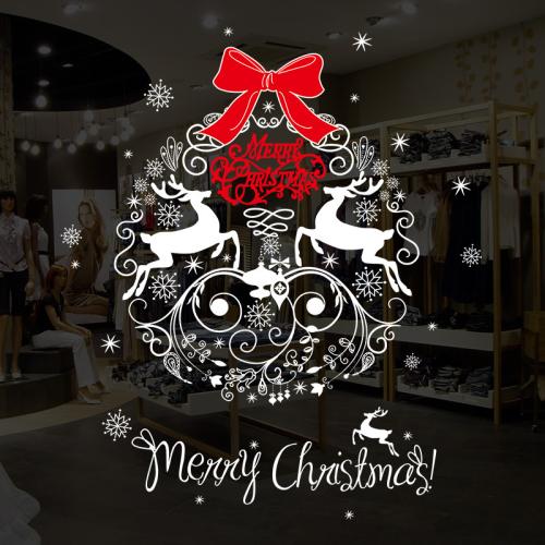 PVC plastica Wall Stickers Natale, with carta, Stampa, con modello lettera & impermeabile, 500x700mm, Venduto da PC