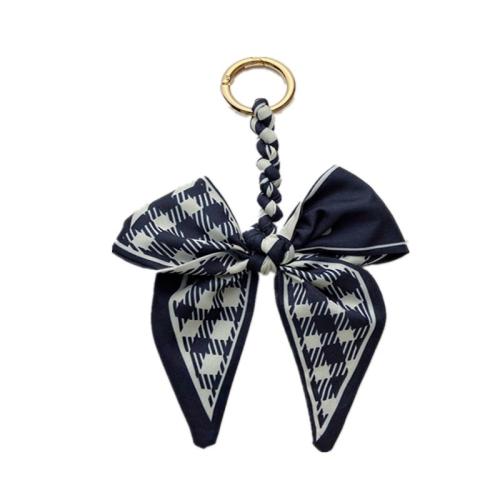 Bag Purse Charms Keyrings Keychains Zinc Alloy with Cloth Bowknot for woman Sold By PC