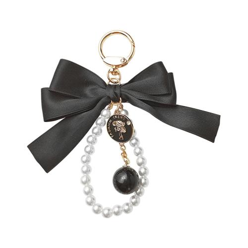 Key Chain, Zinc Alloy, med Klud & Plastic Pearl, for kvinde, flere farver til valg, 145mm, Solgt af PC