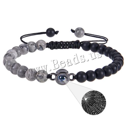 Gemstone Bracelets Natural Stone Adjustable & fashion jewelry & Unisex Length Approx 6.6-11.8 Inch Sold By PC