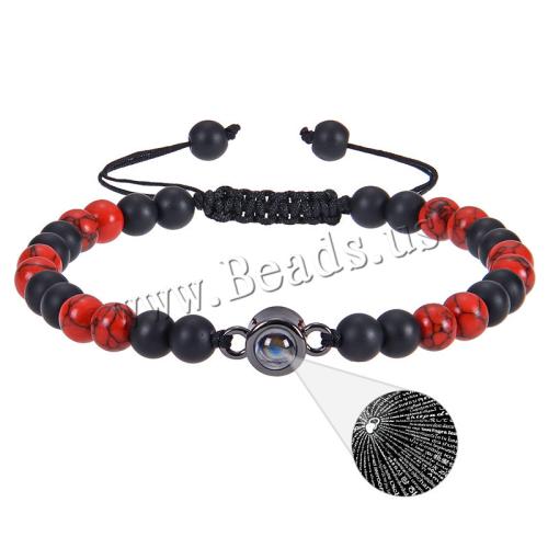 Gemstone Bracelets Natural Stone Adjustable & fashion jewelry & Unisex Length 6.6-11.8 Inch Sold By PC