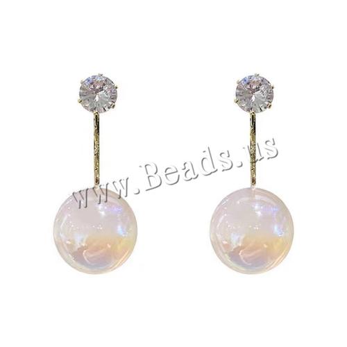 Lo zinco in lega Stud Earring, lega in zinco, with perla in plastica, gioielli di moda & per la donna & con strass, 35x16mm, Venduto da coppia