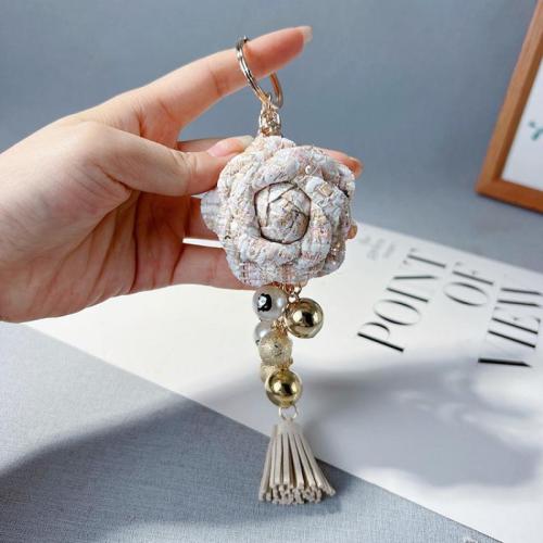 Bag Purse Charms Keyrings Keychains Zinc Alloy with PU Leather multifunctional & for woman 210mm Sold By PC