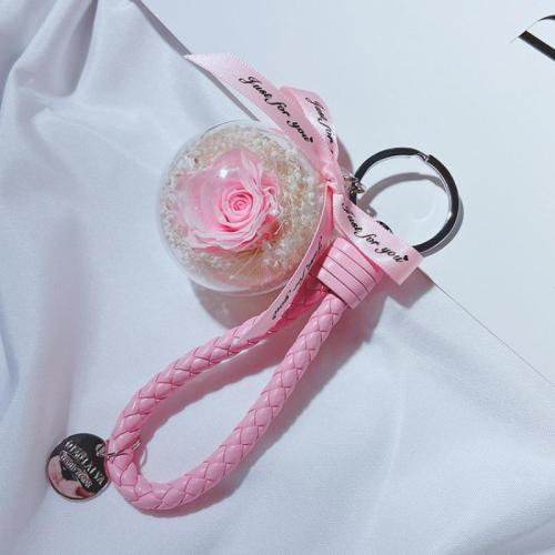 Bag Purse Charms Keyrings Keychains Zinc Alloy with Dried Flower multifunctional & for woman Sold By PC