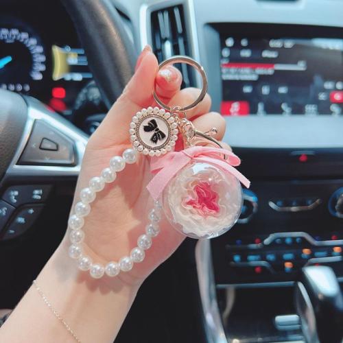 Bag Purse Charms Keyrings Keychains Zinc Alloy with Plastic Pearl & Acrylic multifunctional & for woman Sold By PC