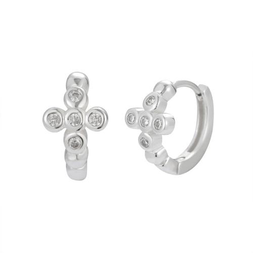 Kubinių Zirconia Mikro Pave sidabro auskarai, 925 sidabro, Bižuterijos & mikro nutiesti kubinių Zirconia & moters, 7.10x12.20mm, Pardavė Pora