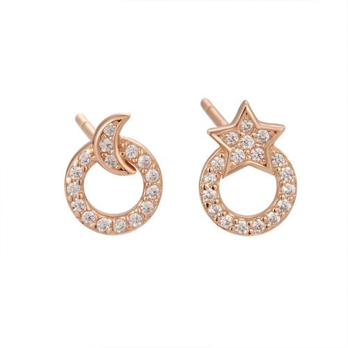 Cubic Zirconia micro pavimenta Sterling Silver Earring, 925 sterline d'argento, gioielli di moda & Micro spianare cubic zirconia & per la donna, Venduto da coppia