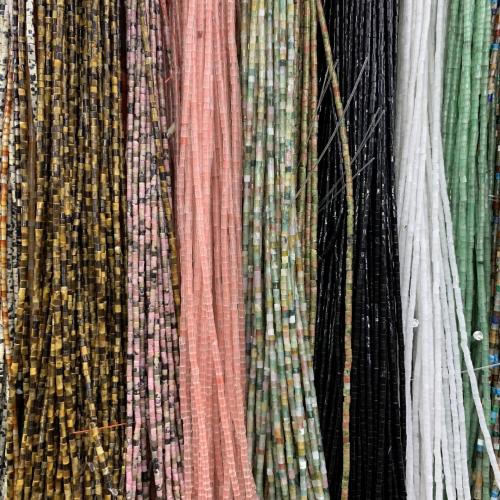 Mixed Gemstone Beads Natural Stone Round Tube DIY Sold Per Approx 38 cm Strand