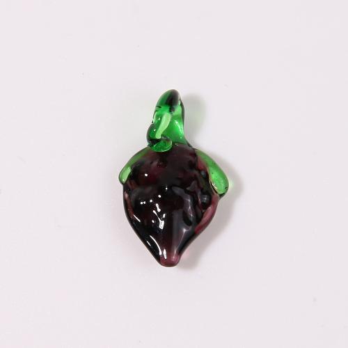 المعلقات Lampwork موضة, امبورك, عنب, ديي, أرجواني, 21x14mm, تقريبا 100أجهزة الكمبيوتر/حقيبة, تباع بواسطة حقيبة