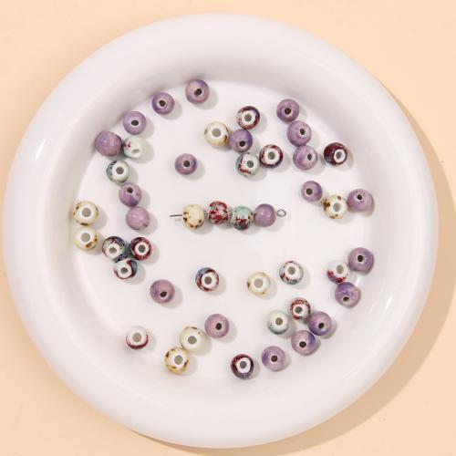 Perles bijoux en porcelaine, Rond, DIY, plus de couleurs à choisir, 9mm, Environ 100PC/sac, Vendu par sac