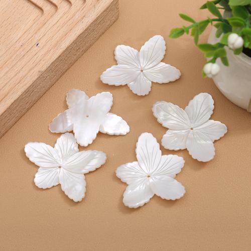 Hair Stick Findings White Lip Shell Flower DIY white 40mm Sold By PC