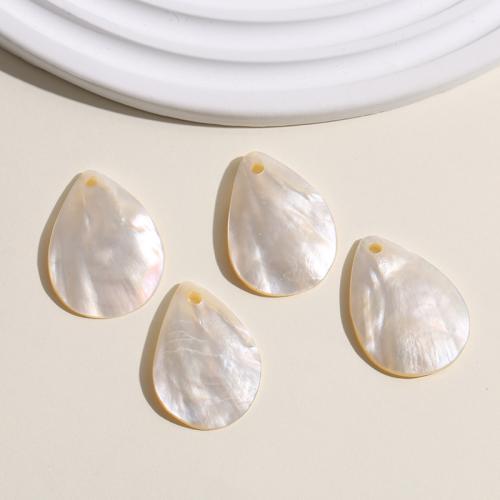 White Lip Shell Pendant Teardrop polished DIY white Sold By PC