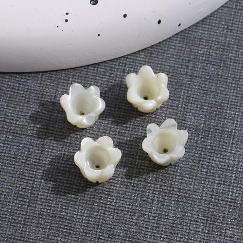 Naturlig Freshwater Shell Perler, Top Shell, Flower, poleret, du kan DIY, hvid, 10x8mm, Solgt af PC