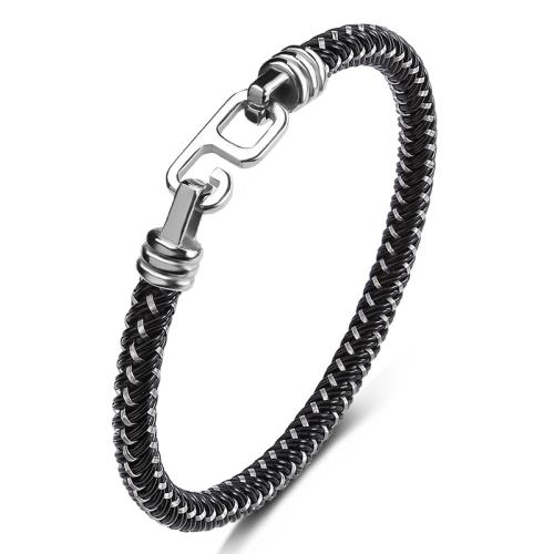 PU cavo bracciali, 304 acciaio inox, with PU, fatto a mano, unisex & formato differente per scelta & stili diversi per la scelta, nessuno, Venduto da PC