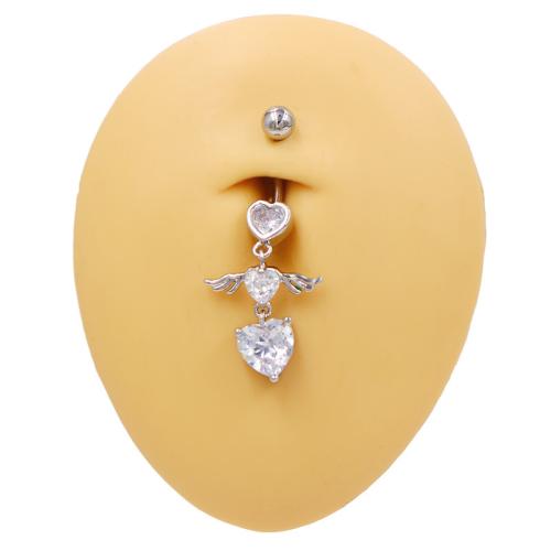 Zinc Alloy Belly Ring Unisex & micro pave cubic zirconia Sold By PC