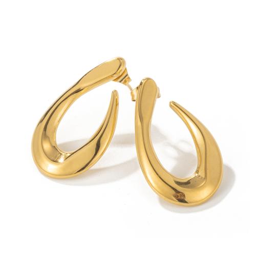 Zinc Alloy Stud Earring polished & for woman golden Sold By Pair