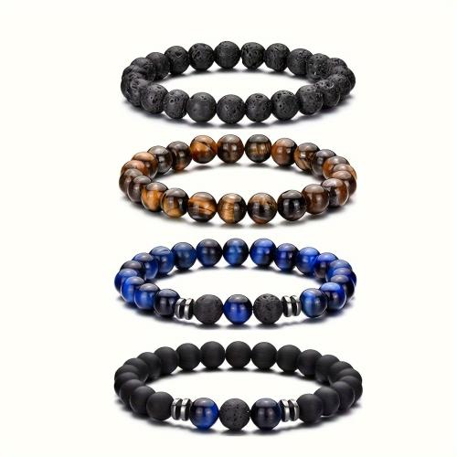 Edelstein Armbänder, mit Obsidian & elastischer Faden & Achat, verschiedenen Materialien für die Wahl & verschiedene Stile für Wahl & für Frau, keine, Länge 19 cm, verkauft von PC