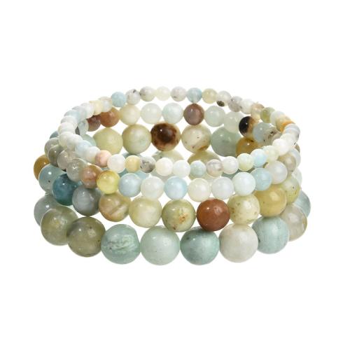 Pulseras de Amazonite natural, Amazonita, con Hilo elástico, unisexo & diverso tamaño para la opción, más colores para la opción, longitud 19 cm, Vendido por UD