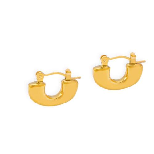 Stainless Steel Lever Terug Earring, 304 roestvrij staal, 18K verguld, mode sieraden & voor vrouw, gouden, 13x18mm, Verkocht door pair