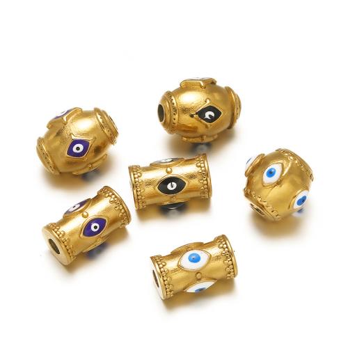 Stainless Steel Spacer Beads 304 Stainless Steel DIY & enamel golden Sold By Bag